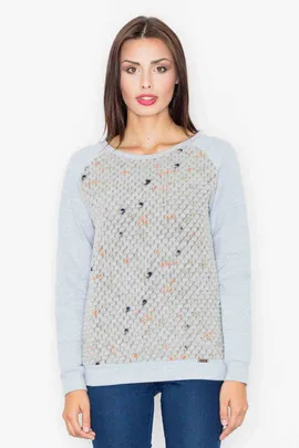 Bluza dresowa damska - Szara bluza damska M514 rozmiar L