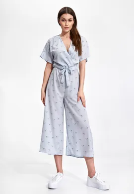 Błękitny kombinezon kimono - kombinezon luźny - błękitny M863 rozmiar L/XL