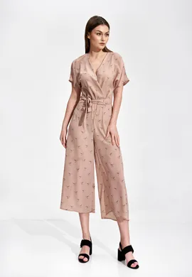 Błękitny kombinezon kimono - kombinezon luźny - różowy M863 rozmiar L/XL