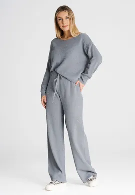 Komplet sweterkowy dres - sweterkowy komplet ciemnoszary M986 rozmiar Uniwersalny